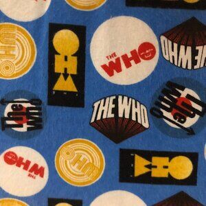 🛒$9 Quilt Flannel Fabric Material By the 1 yard The Who Music Group Rock & Roll